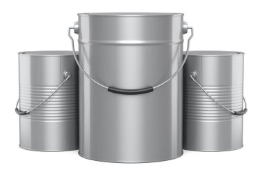 Beyaz arka planda metal kutu ya da kova boya desenleri var. 3D yenileme konsepti ve DIY onarımı