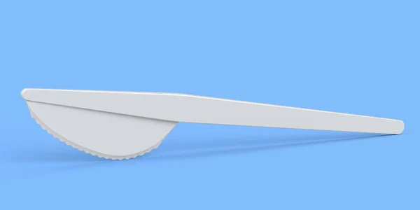 Eco Friendly Disposable Utensils Knife Blue Background Render Concept Earth — 스톡 사진