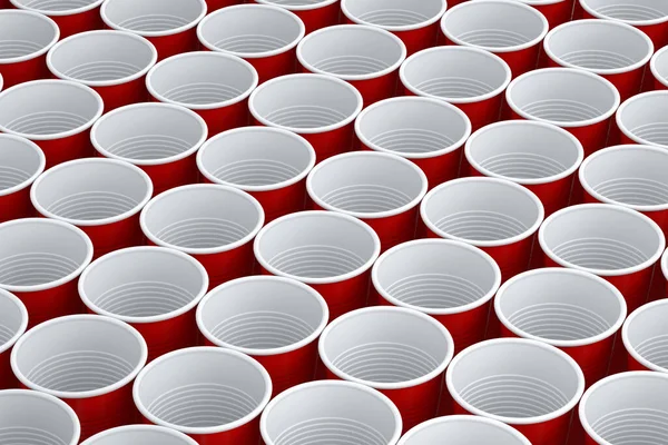 Set Plastic Disposable Party Cup Isolated White Background Render Take —  Fotos de Stock