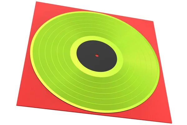 Black Vinyl Record Cover Isolated White Background Render Musical Long — Fotografia de Stock