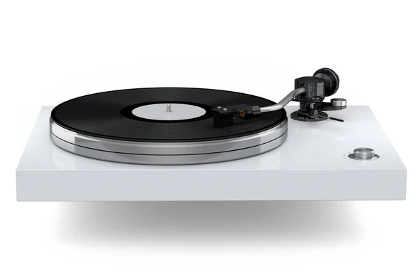 Vinyl Record Player Turntable Retro Vinyl Disk White Background Render — Stock Fotó