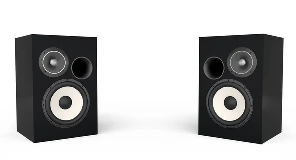 Högtalare Med Högtalare Isolerade Vit Bakgrund Rendering Ljudutrustning Som Boombox — Stockfoto