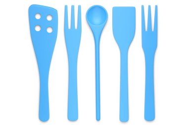 Ahşap mutfak aletleri, beyaz arka planda aletler ve ekipmanlar. Ev yapımı mutfak aletleri ve yemek pişirmek için aksesuarlar