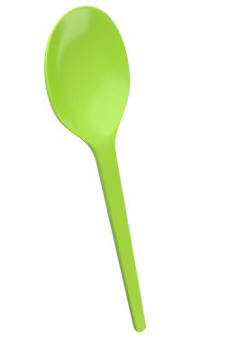 Eco-friendly disposable utensils like spoon on white background. 3d render concept of save the earth and zero waste