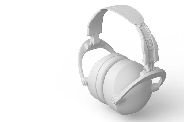耳机保护罩隔离在白色单色背景 修理和建造工具的3D渲染和说明 — 图库照片