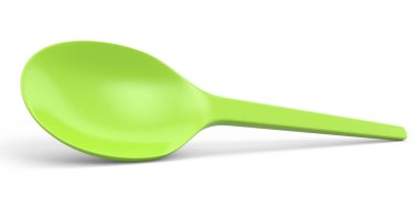 Eco-friendly disposable utensils like spoon on white background. 3d render concept of save the earth and zero waste