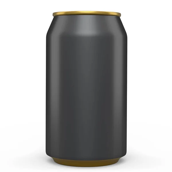 Cerveja Alumínio Dourado Refrigerante Pode Isolado Fundo Branco Renderizar Maquete — Fotografia de Stock