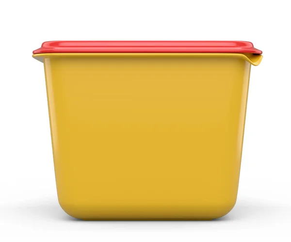 Пластиковий Харчовий Контейнер Зберігання Посуду Коробка Лотка Продуктів Ізольована Білому — стокове фото