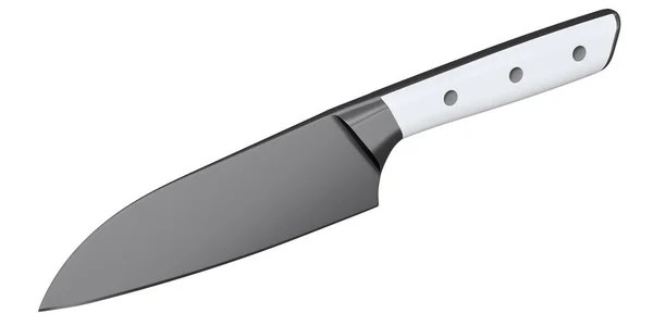 Chef Kitchen Knife Wooden Handle Isolated White Background Render Santoku — Stock Photo, Image