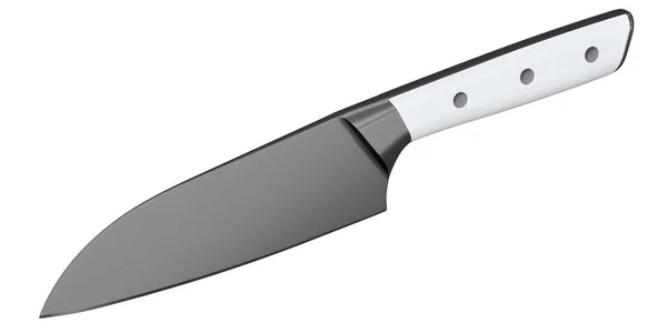 Küchenmesser Mit Holzgriff Isoliert Auf Weißem Hintergrund Rendering Von Santoku — Stockfoto