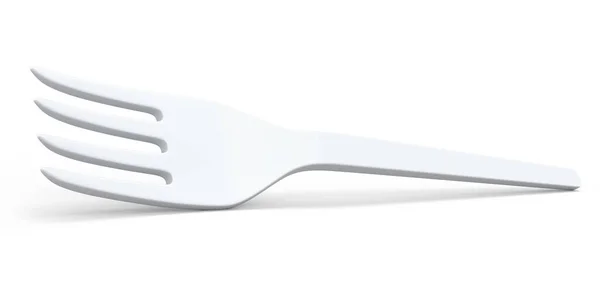 Eco Friendly Disposable Utensils Fork White Background Render Concept Earth — Φωτογραφία Αρχείου