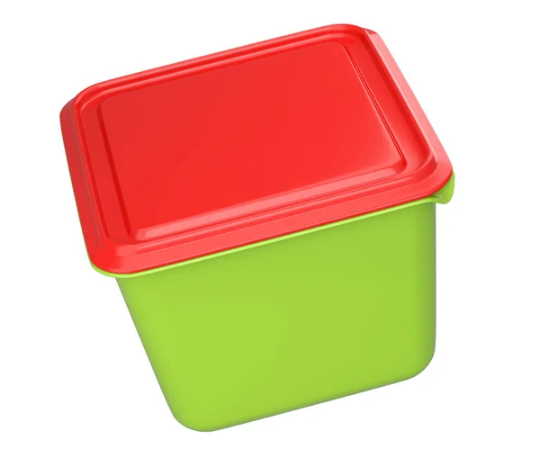 Plastic Food Container Storing Dishes Product Tray Box Isolated White — Stock Photo, Image