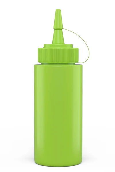 Plastic Bottle Italian Salsa Verde Sauce Isolated White Background Render — 스톡 사진