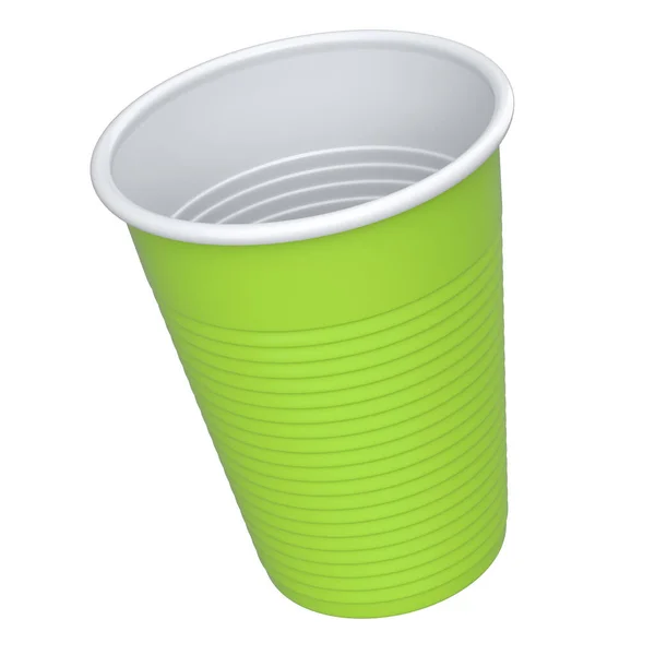 Plastic Disposable Party Cup Isolated White Background Render Take Away — 图库照片