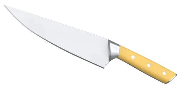 Küchenmesser Mit Holzgriff Isoliert Auf Weißem Hintergrund Rendering Von Fleischermessern — Stockfoto