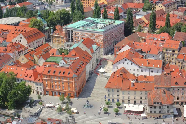 Ljubljana historic center - Novi trg area, Slovenia — Stock Photo, Image