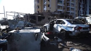 Rus birlikleri tarafından Ukrayna şehirlerinin bombalanmasının ardından harabeler. Bucha, Borodyanka, Gostomel, Irpin.