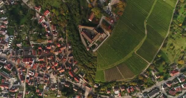 Top Panorama View Beautiful Sunny Town Weinsberg Heilbronn District Germany — Vídeo de Stock