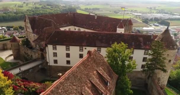 Aerial Flight Old Historic Stettenfels Castle Weinsberg Heilbronn District Germany — Video Stock