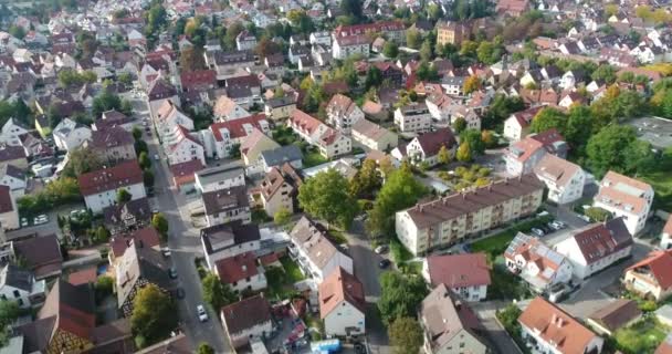 Panorama Beautiful Heilbronn Germany Travelling Copter Rooftops Streets Footage — Stock video