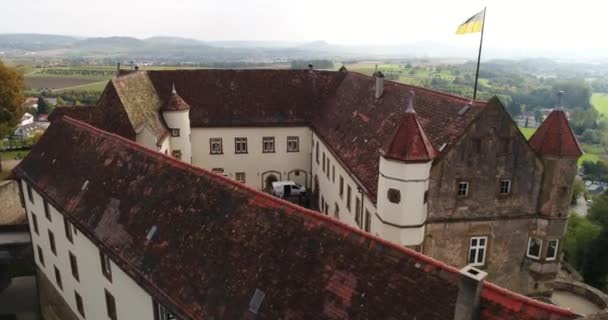 Travelling Historic Stettenfels Castle Surrounded Blooming Vineyards Weinsberg Germany Beautiful — Vídeo de Stock