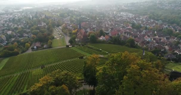 Flying Copter Weinsberg Burgberg Beautiful Nature Town Weinsberg Heilbronn District — Vídeo de Stock