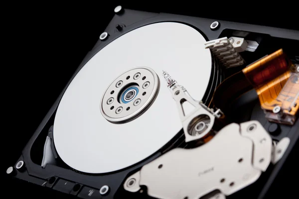 HDD detail on black — Stock Photo, Image