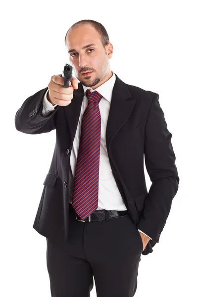 Armed businessman — Stock Photo, Image