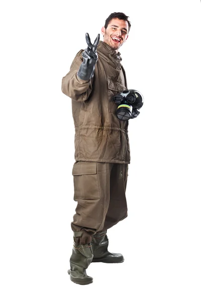 Cheerful Man in Hazard Suit — Stock Photo, Image