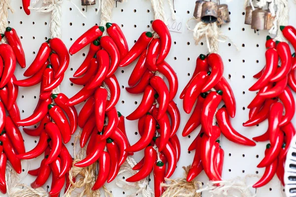 Hanged peppers — Stock Photo, Image