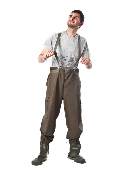 Chemical worker with braces — Stock Photo, Image