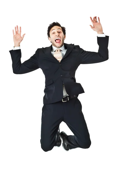 Jumping businessman — Stock Photo, Image