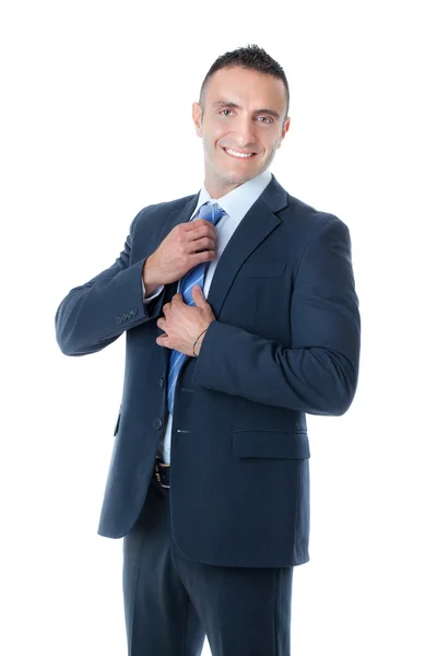 Adjusting tie — Stock Photo, Image