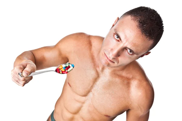 Fitness and pills — Stock Photo, Image