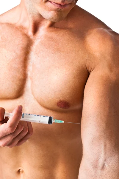 Muscle and syringe — Stock Photo, Image