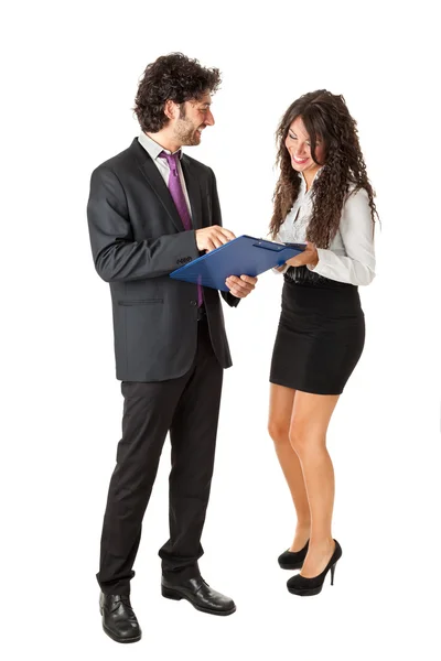 Working and smiling — Stock Photo, Image