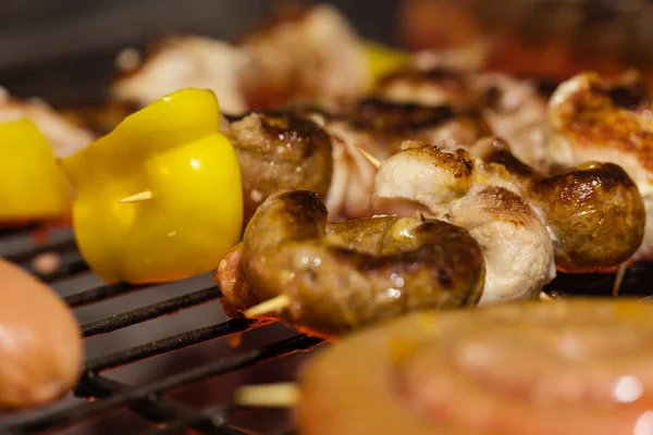 Skewers on the grill — Stock Photo, Image