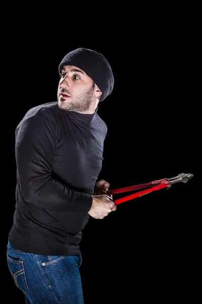 Panicky burglar — Stock Photo, Image