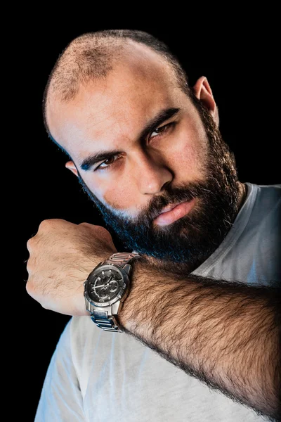 Muž s hodinkami — Stock fotografie