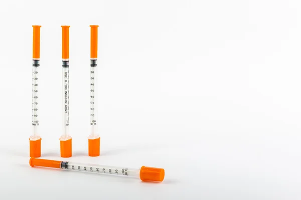 Seringas de insulina — Fotografia de Stock