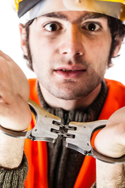 Busted worker — Stock Photo, Image
