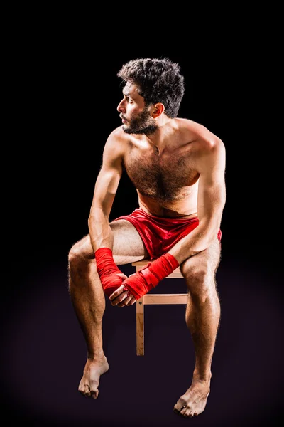 Boxer on a stool — Stock Photo, Image