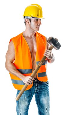 kask, çekiç ve yelek