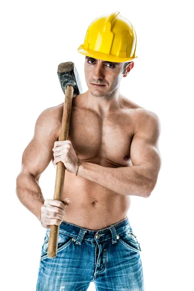 Handsome bricklayer — Stock Photo, Image