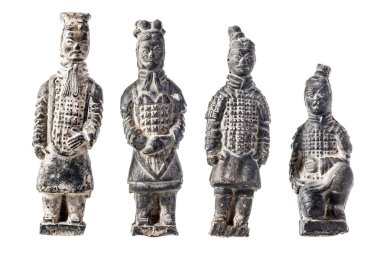 Beyaz bir arka plan üzerinde izole ünlü xian kil savaşçılar