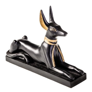 Mısır Mısır tanrısı Anubis beyaz bir arka plan üzerinde izole