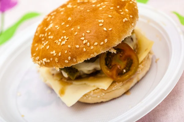 Otthoni burger — Stock Fotó