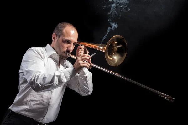 Trombone expert — Stock Photo, Image