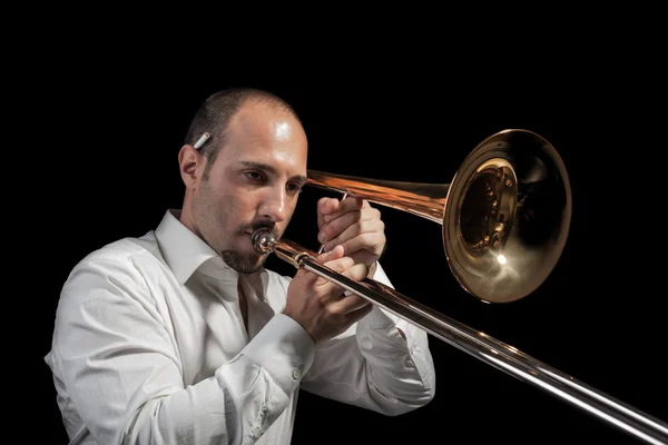 Trombone player — Stock Photo, Image