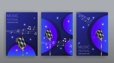 Gösteri zamanı, sinema ve tiyatro salonu koltukları menekşe mavisi kadife perdeler. Parlayan ampuller eski ve lüks festival broşürleri, altın gerçekçi vektör, müzik parlayan klasik poster tasarımı